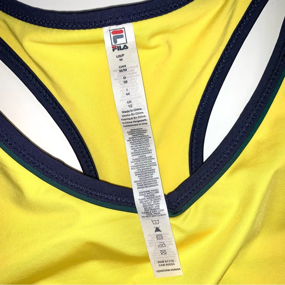 Fila UPF 50+ Yellow Racerback Tennis Dress w/ Matching Undershorts Size Medium - Picture 10 of 13